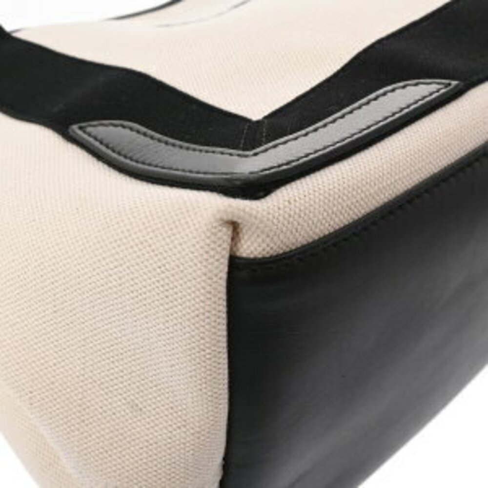 Balenciaga Navy Blue Cabas White Black Canvas Leather Handbag - Picture 6 of 9